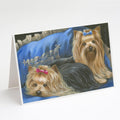 Yorkshire Terrier Yorkie Satin and Lace Greeting Cards Pack of 8 Blank Cards with Envelopes Whimsical A7 Size 5x7