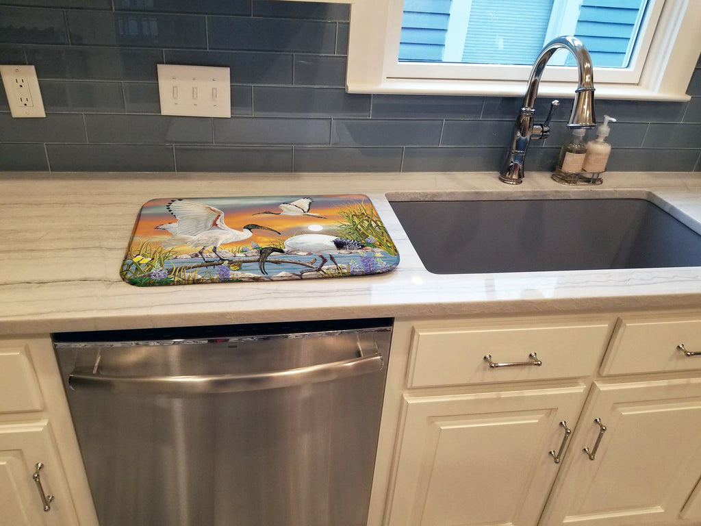 Sacred Ibis Dish Drying Mat Absorbent Dish Drying Mat Pad for Kitchen Counter Dish Drainer Mat for Countertop, 14 x 21", Multicolor