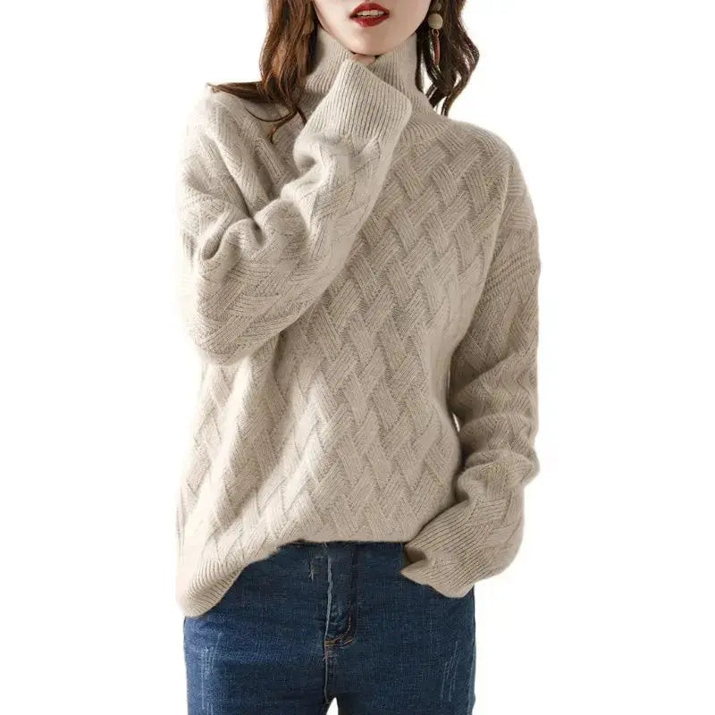 Oversized Cashmere Blend Pullover Sweater for Winter