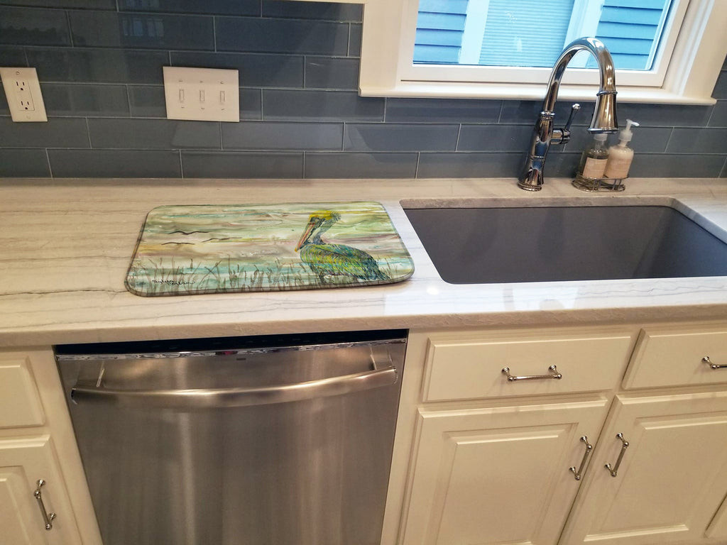 Pelican Sunset Dish Drying Mat Absorbent Dish Drying Mat Pad for Kitchen Counter Dish Drainer Mat for Countertop, 14 x 21", Multicolor