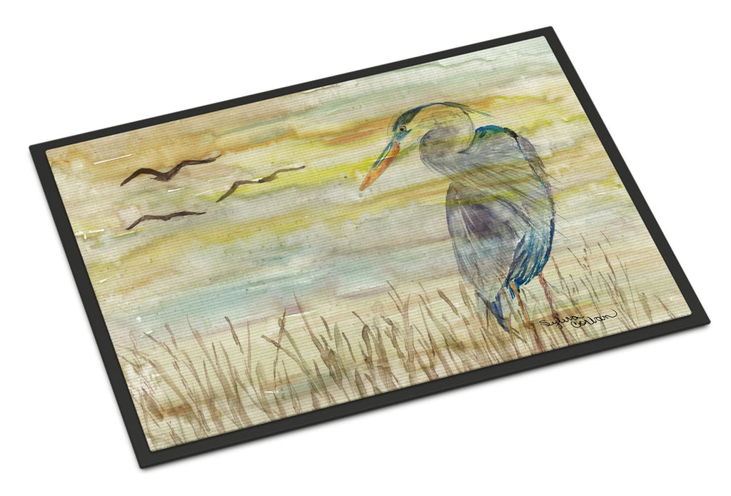 Blue Heron Yellow Sky Doormat Indoor Outdoor 24H X 36W Front Door Mat Rugs for Entryway, Non Slip Washable Low Pile,