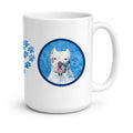 Blue Pit Bull Ceramic Coffee Mug 15 oz Decorative Large C Handle Mug Cup for Tea, Cocoa Hot Chocolate