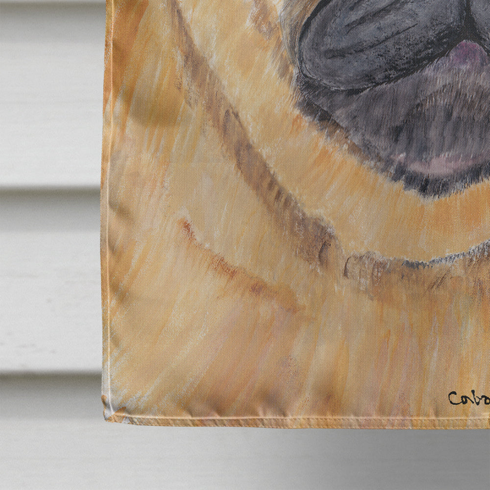 Pug Fall Leaves Portrait House Flag 28x40 Porch Sleeve Pole Decorative Outside Yard Banner Artwork Wall Hanging, Polyester
