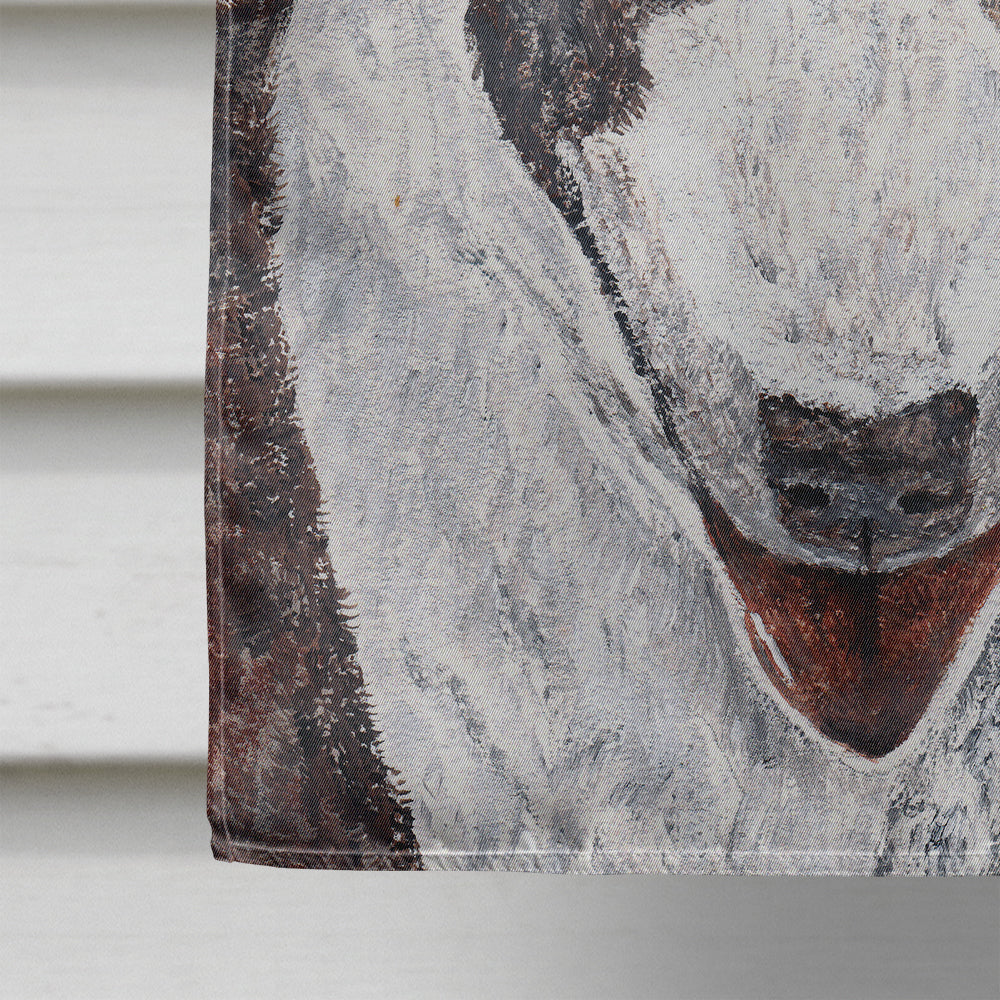 Bull Terrier Hearts and Love House Flag 28x40 Porch Sleeve Pole Decorative Outside Yard Banner Artwork Wall Hanging, Polyester