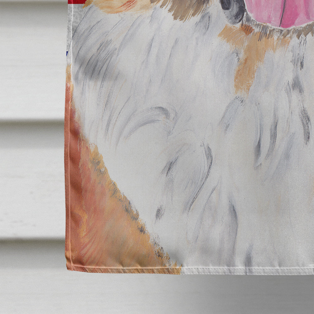 Saint Bernard with English Union Jack British Flag House Flag 28x40 Porch Sleeve Pole Decorative Outside Yard Banner Artwork Wall Hanging, Polyester