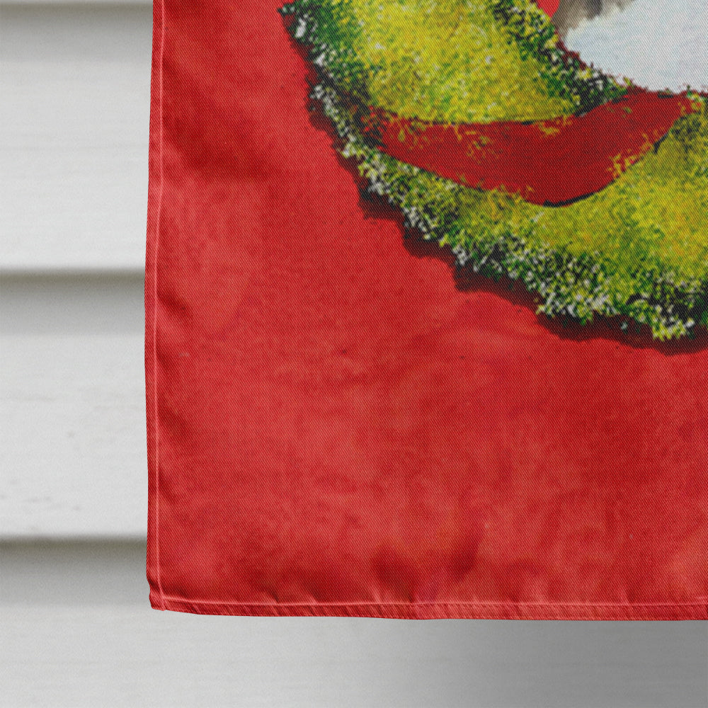 Brindle Boxer Cristmas Wreath House Flag 28x40 Porch Sleeve Pole Decorative Outside Yard Banner Artwork Wall Hanging, Polyester