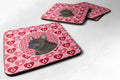 French Bulldog Hearts Love and Valentine's Day Portrait Foam Coasters Set of 4 Cup Coasters for Indoor Outdoor, Tabletop Protection, Anti Slip, Mouse pad Material