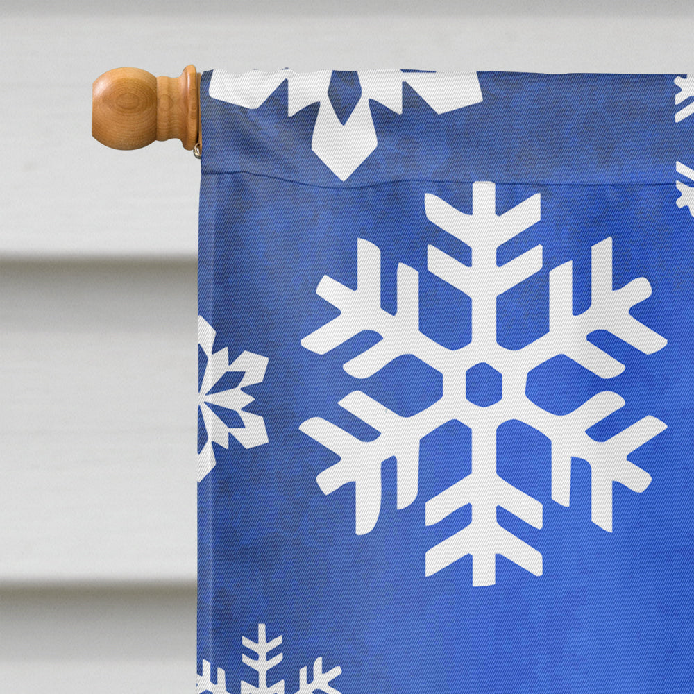 Doberman Winter Snowflakes Holiday House Flag 28x40 Porch Sleeve Pole Decorative Outside Yard Banner Artwork Wall Hanging, Polyester