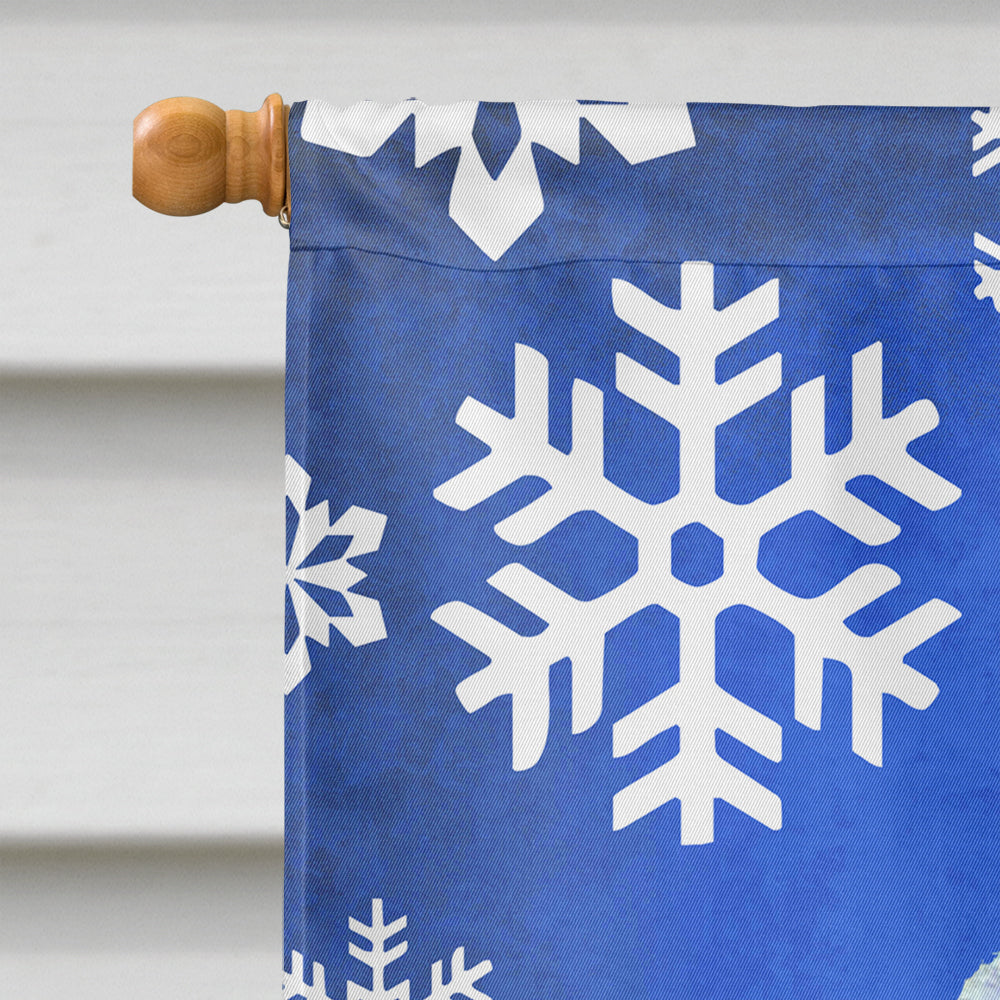 English Toy Spaniel Winter Snowflakes Holiday House Flag 28x40 Porch Sleeve Pole Decorative Outside Yard Banner Artwork Wall Hanging, Polyester