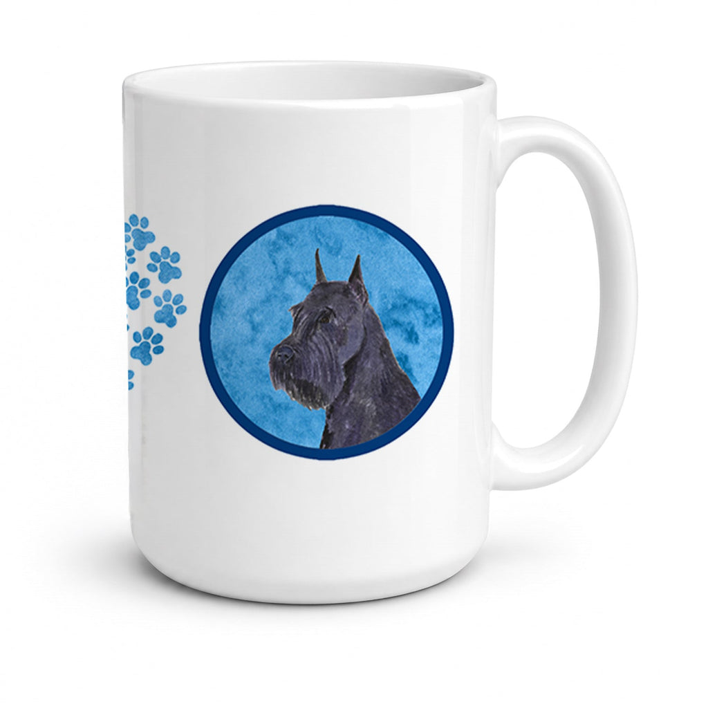Blue Schnauzer Ceramic Coffee Mug 15 oz Decorative Large C Handle Mug Cup for Tea, Cocoa Hot Chocolate