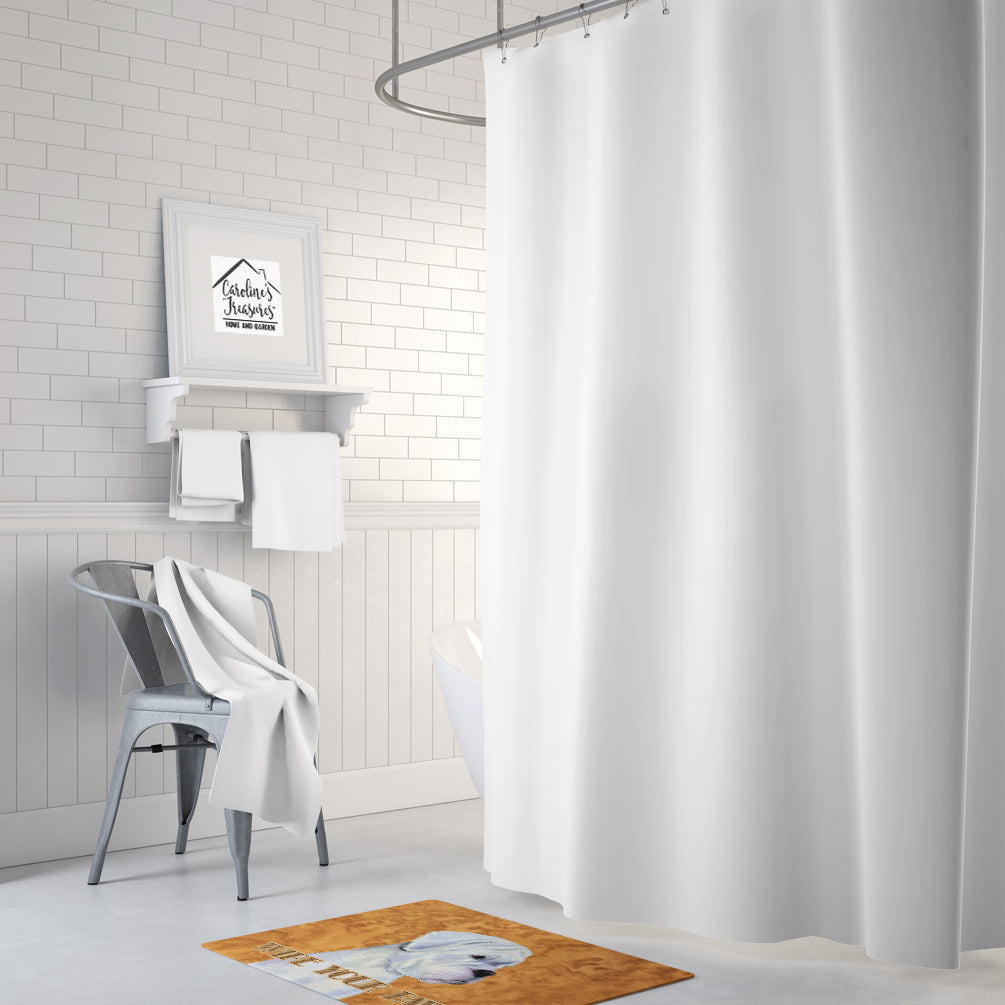 White Boxer Wipe your Paws Memory Foam Kitchen Mat Machine Washable Anti-Fatigue Cushion Comfort Bath or Kitchen Rug