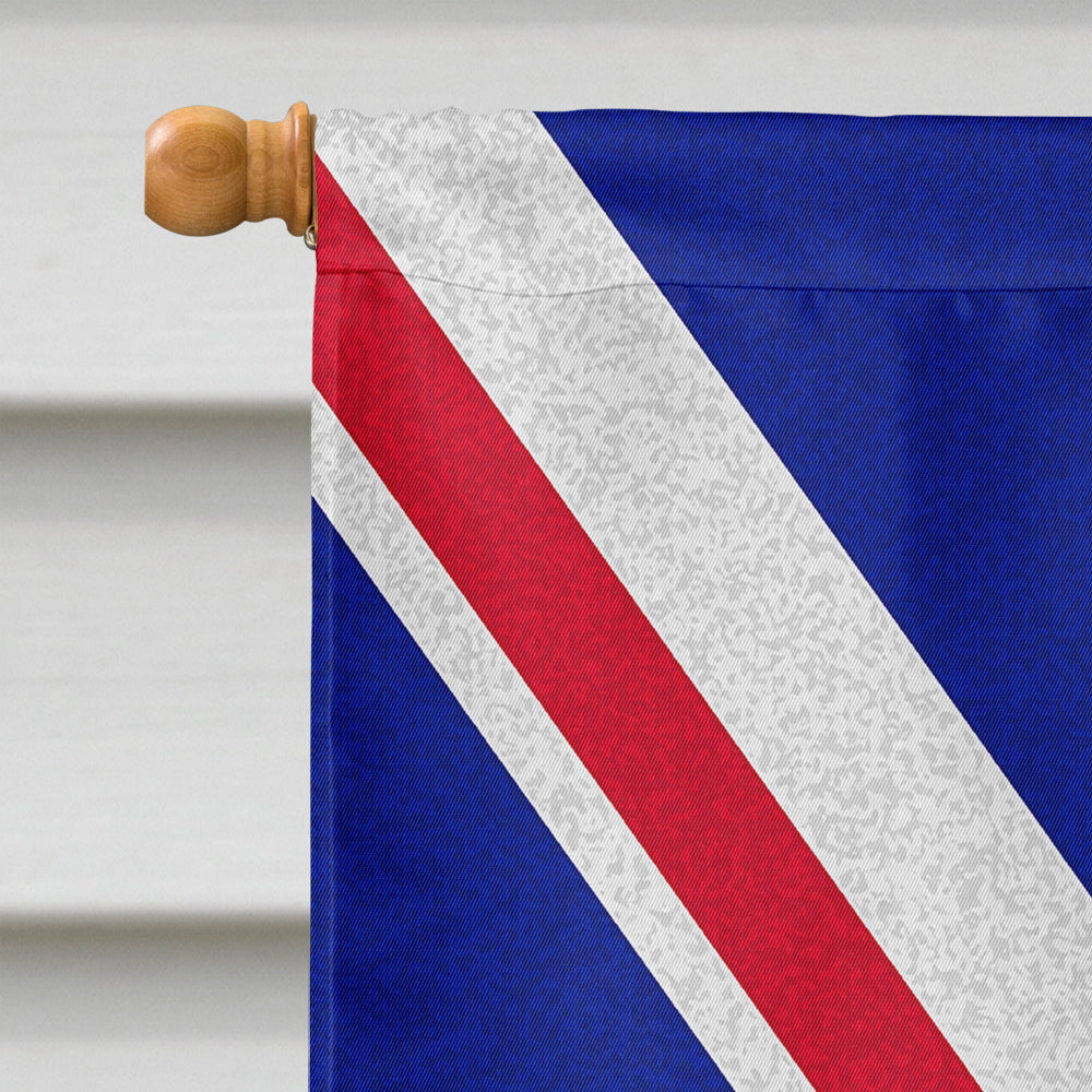 Fox Terrier with English Union Jack British Flag House Flag 28x40 Porch Sleeve Pole Decorative Outside Yard Banner Artwork Wall Hanging, Polyester