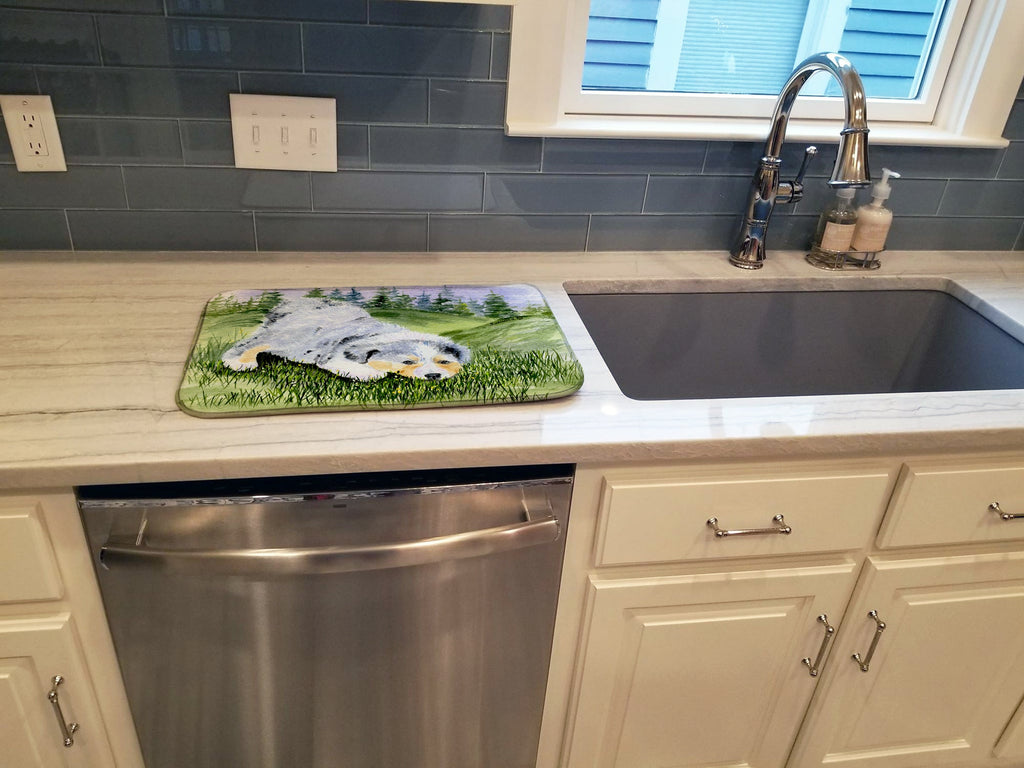 Australian Shepherd Dish Drying Mat Absorbent Dish Drying Mat Pad for Kitchen Counter Dish Drainer Mat for Countertop, 14 x 21", Multicolor