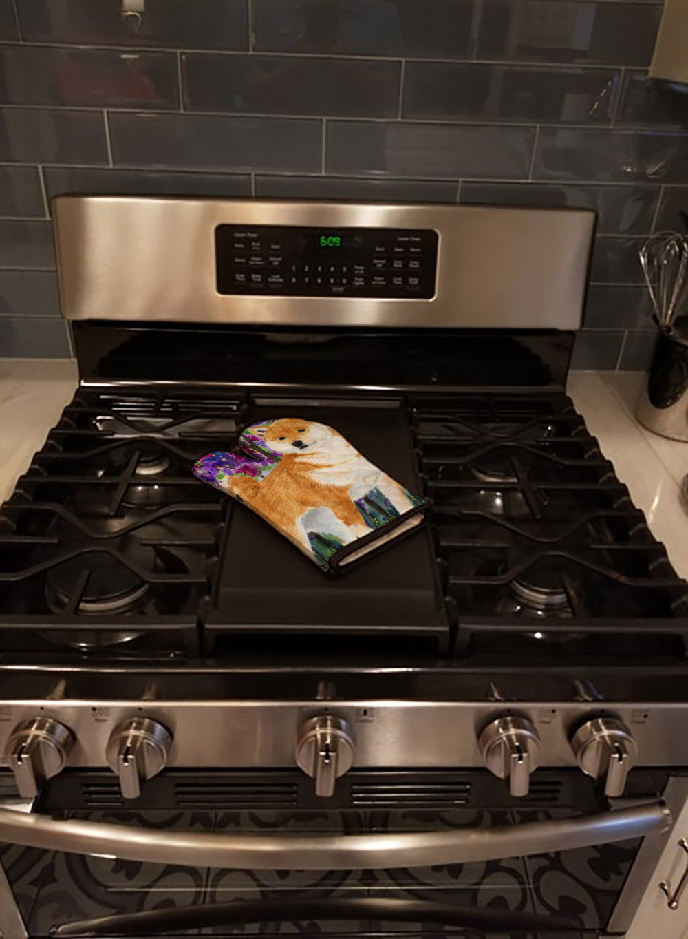 Shiba Inu Oven Mitt Heat Resistant Thick Oven Mitt for Hot Pans and Oven, Kitchen Mitt Protect Hands, Cooking Baking Glove