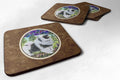 Keeshond Foam Coasters Set of 4 Cup Coasters for Indoor Outdoor, Tabletop Protection, Anti Slip, Mouse pad Material