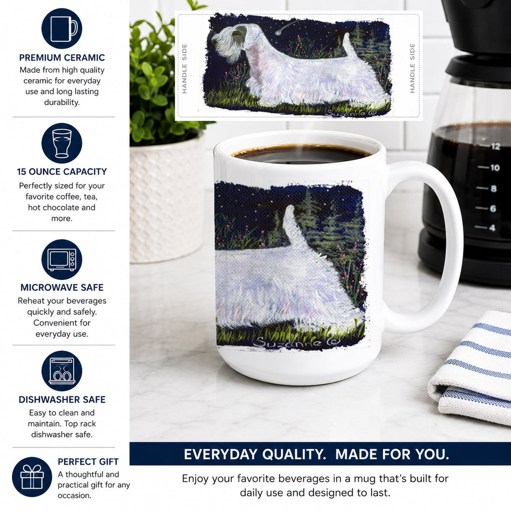 Sealyham Terrier Ceramic Coffee Mug 15 oz Decorative Large C Handle Mug Cup for Tea, Cocoa Hot Chocolate
