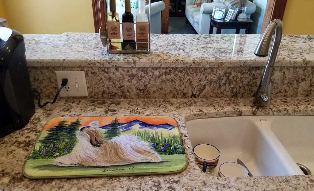 Shih Tzu Dish Drying Mat Absorbent Dish Drying Mat Pad for Kitchen Counter Dish Drainer Mat for Countertop, 14 x 21", Multicolor