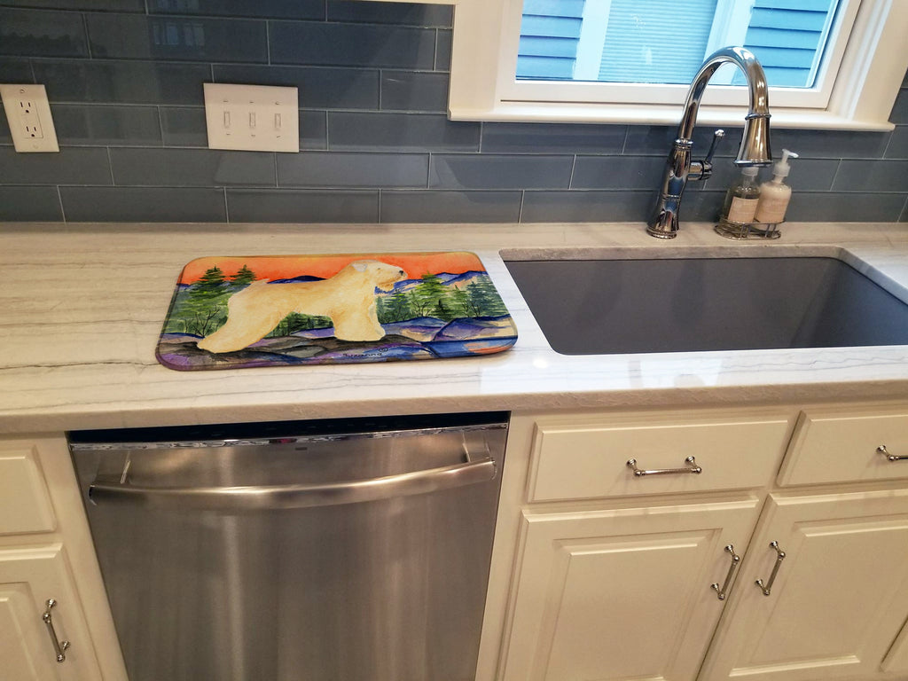 Wheaten Terrier Soft Coated Dish Drying Mat Absorbent Dish Drying Mat Pad for Kitchen Counter Dish Drainer Mat for Countertop, 14 x 21", Multicolor