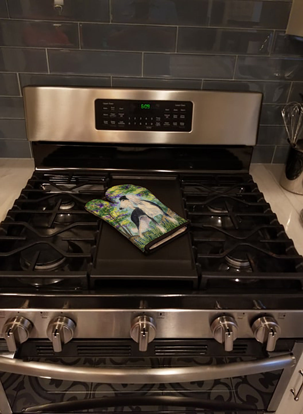 Saluki Oven Mitt Heat Resistant Thick Oven Mitt for Hot Pans and Oven, Kitchen Mitt Protect Hands, Cooking Baking Glove
