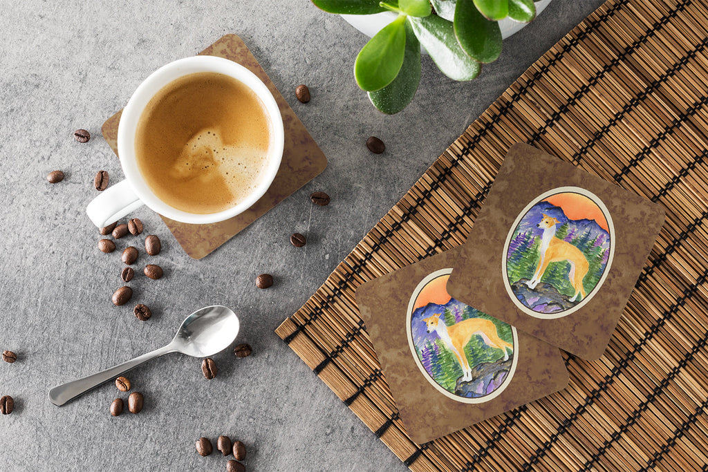 Italian Greyhound Foam Coasters Set of 4 Cup Coasters for Indoor Outdoor, Tabletop Protection, Anti Slip, Mouse pad Material