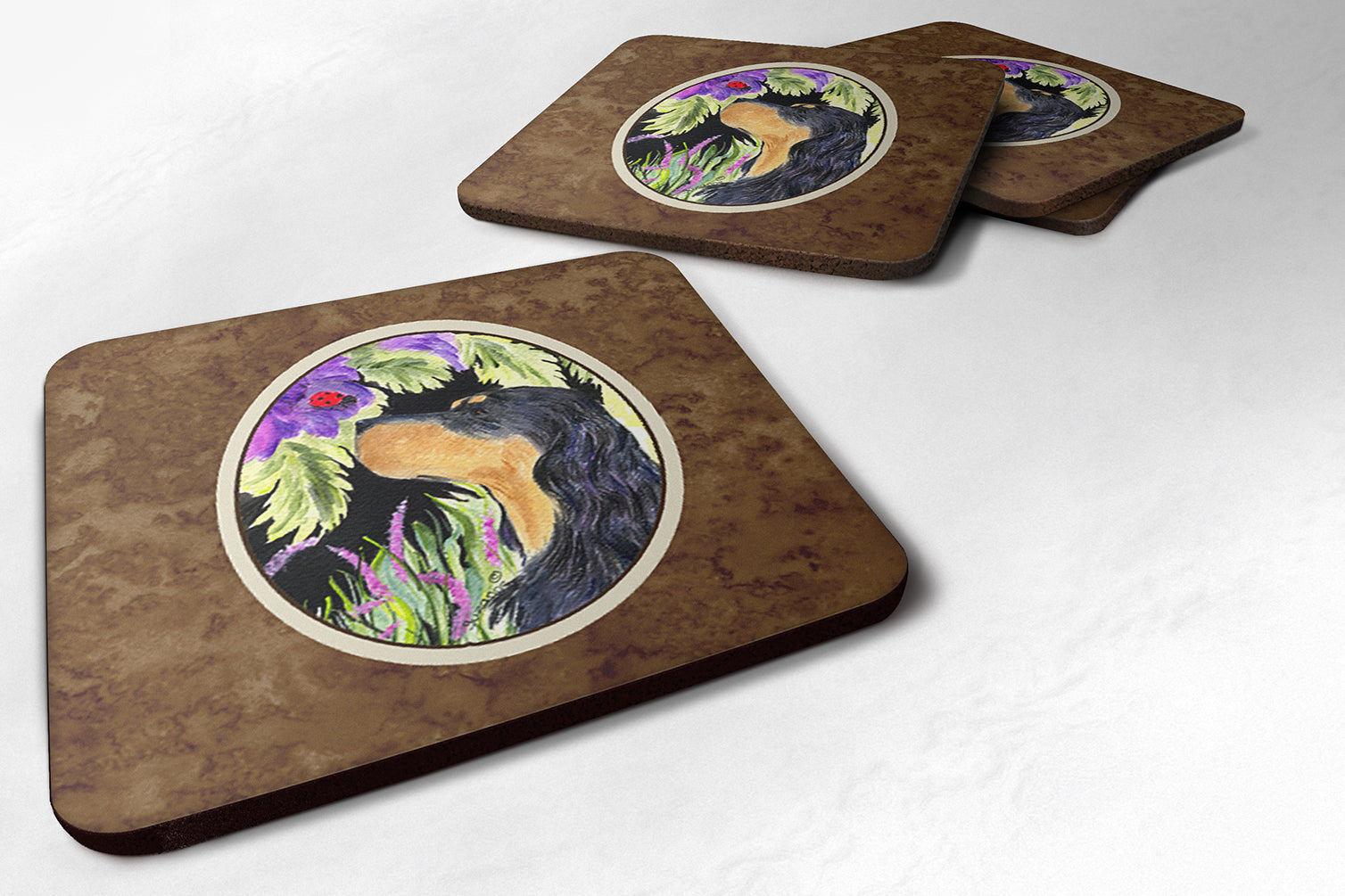 Gordon Setter Foam Coasters Set of 4 Cup Coasters for Indoor Outdoor, Tabletop Protection, Anti Slip, Mouse pad Material