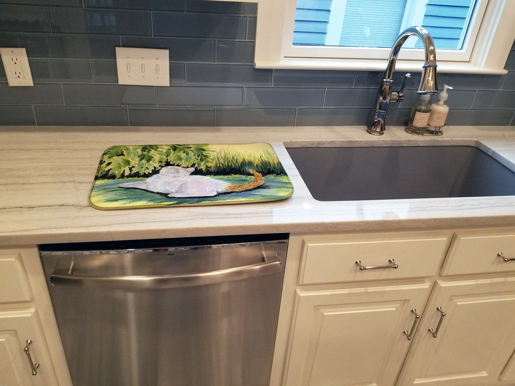 Cat Dish Drying Mat Absorbent Dish Drying Mat Pad for Kitchen Counter Dish Drainer Mat for Countertop, 14 x 21", Multicolor