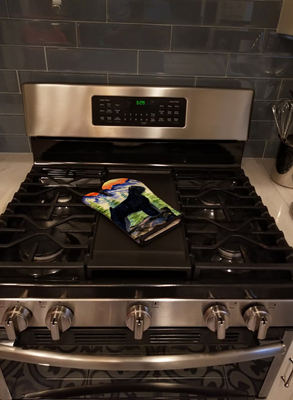 Bouvier des Flandres Oven Mitt Heat Resistant Thick Oven Mitt for Hot Pans and Oven, Kitchen Mitt Protect Hands, Cooking Baking Glove