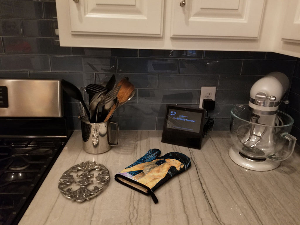 Starry Night Airedale Oven Mitt Heat Resistant Thick Oven Mitt for Hot Pans and Oven, Kitchen Mitt Protect Hands, Cooking Baking Glove