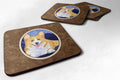 Corgi Foam Coasters Set of 4 Cup Coasters for Indoor Outdoor, Tabletop Protection, Anti Slip, Mouse pad Material