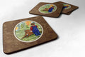 Little boy with his Chesapeake Bay Retriever Foam Coasters Set of 4 Cup Coasters for Indoor Outdoor, Tabletop Protection, Anti Slip, Mouse pad Material