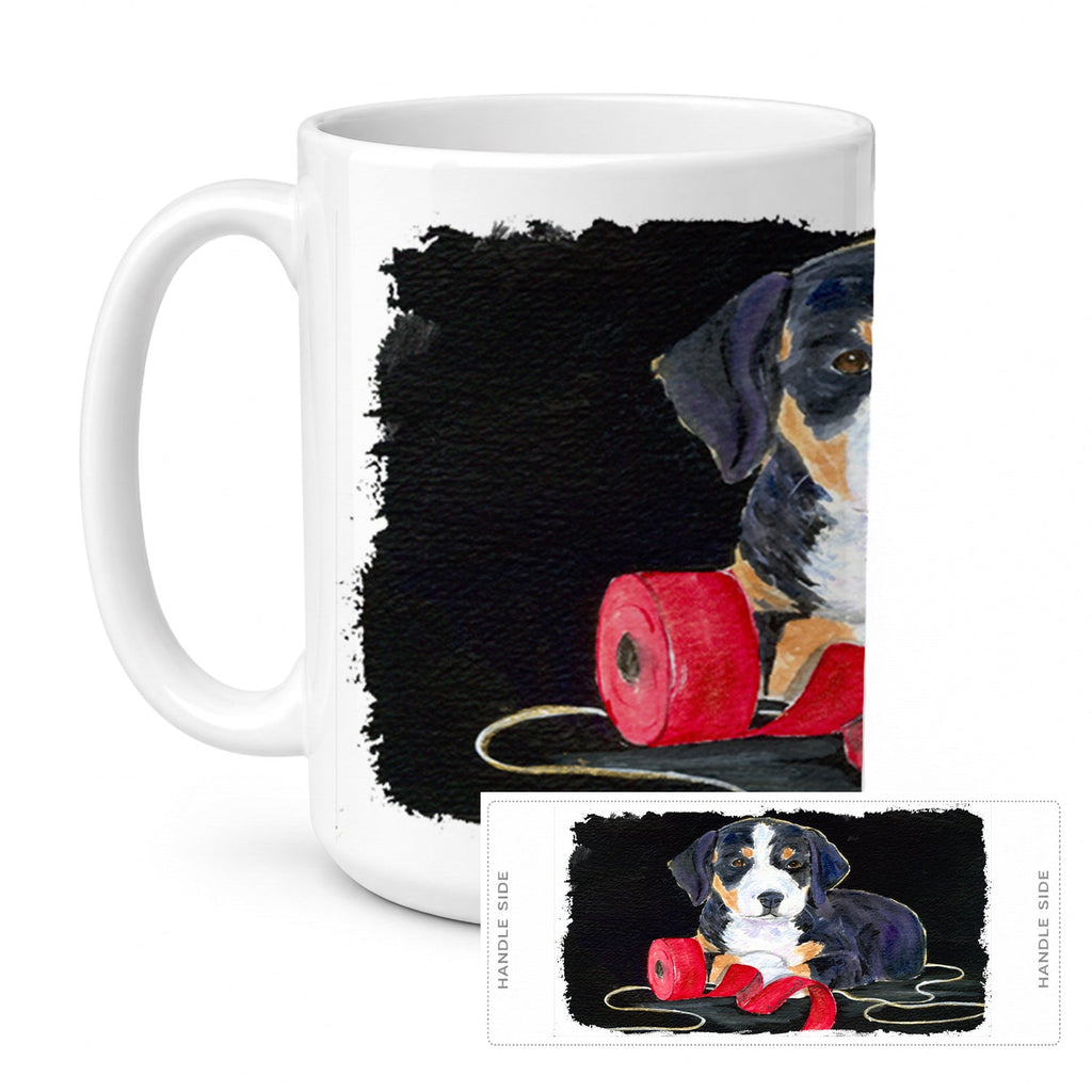 Entlebucher Mountain Dog Ceramic Coffee Mug 15 oz Decorative Large C Handle Mug Cup for Tea, Cocoa Hot Chocolate