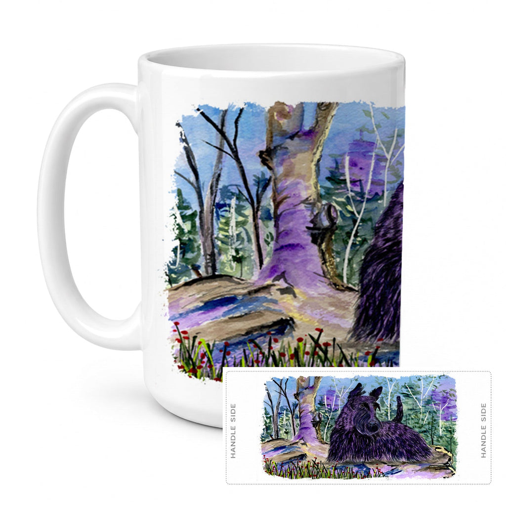 Scottish Terrier Ceramic Coffee Mug 15 oz Decorative Large C Handle Mug Cup for Tea, Cocoa Hot Chocolate
