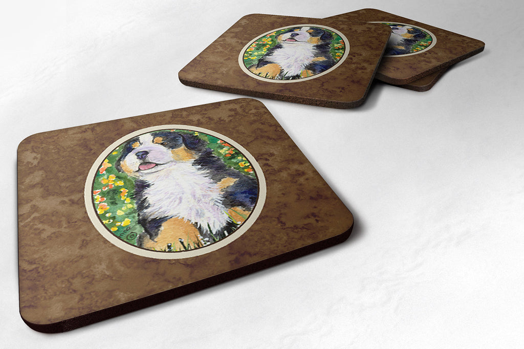 Bernese Mountain Dog Foam Coasters Set of 4 Cup Coasters for Indoor Outdoor, Tabletop Protection, Anti Slip, Mouse pad Material