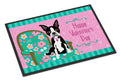 Happy Valentine's Day Boston Terrier Doormat Indoor Outdoor 18H X 27W Front Door Mat Rugs for Entryway, Non Slip Washable