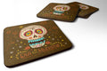 Day of the Dead Foam Coasters Set of 4 Cup Coasters for Indoor Outdoor, Tabletop Protection, Anti Slip, Mouse pad Material