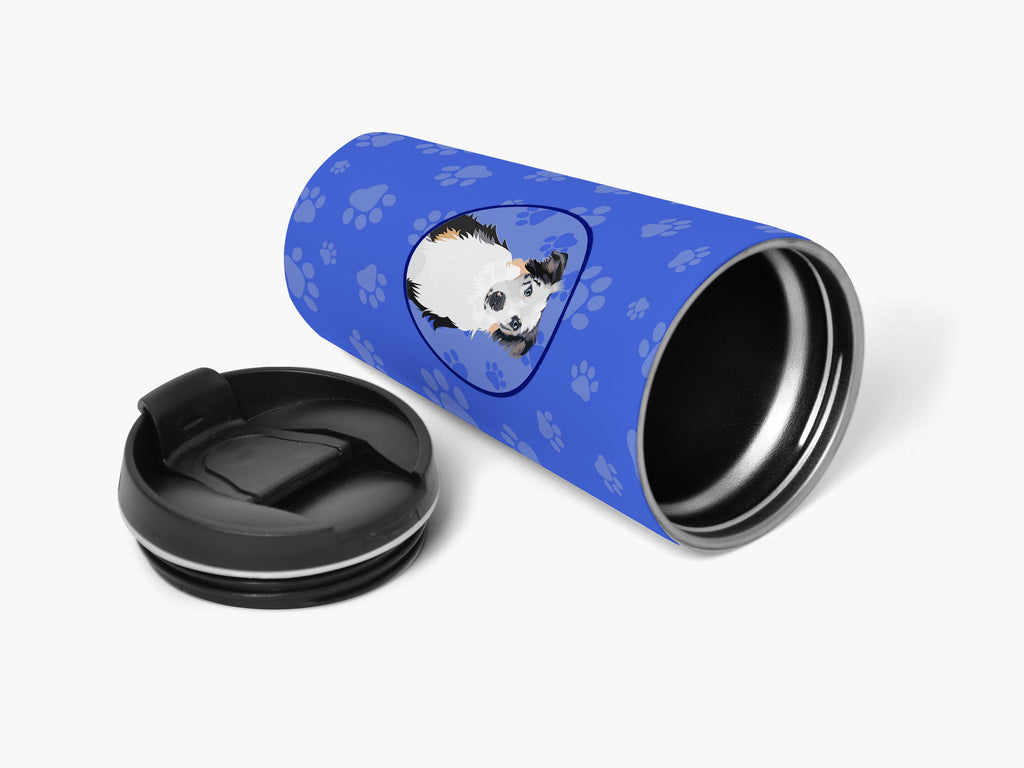 Australian Shepherd Blue Merle #1  Stainless Steel 16 oz  Tumbler Blue Insulated Tumbler with Lid, Cute Travel Cup for Coffee, Cocktails, Gift Men, Dad, Women, Mother