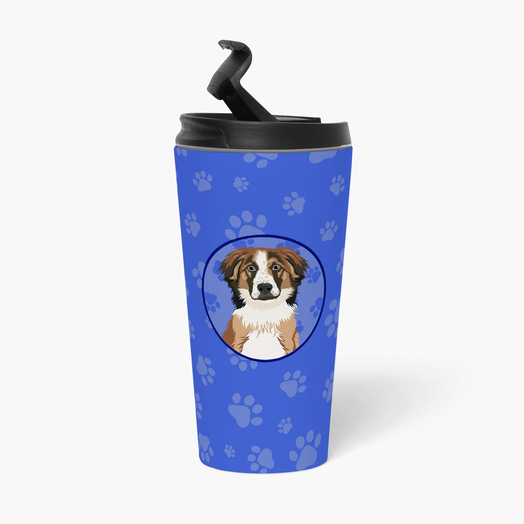 Australian Shepherd Red Tricolor #1  Stainless Steel 16 oz  Tumbler Blue Insulated Tumbler with Lid, Cute Travel Cup for Coffee, Cocktails, Gift Men, Dad, Women, Mother