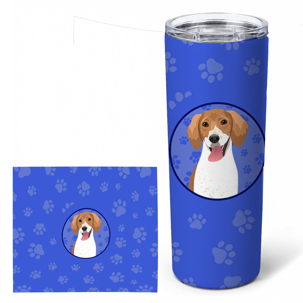 Beagle Red and White Red Ticked #2  Stainless Steel Skinny Tumbler 20 oz Vacuum Double Walled Reusable Insulated Travel Cup