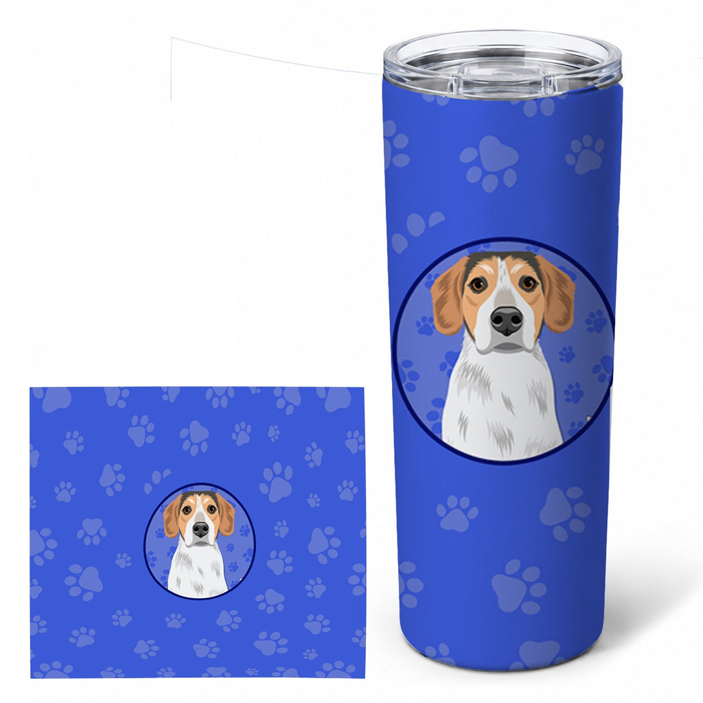 Beagle Tricolor #2  Stainless Steel Skinny Tumbler 20 oz Vacuum Double Walled Reusable Insulated Travel Cup