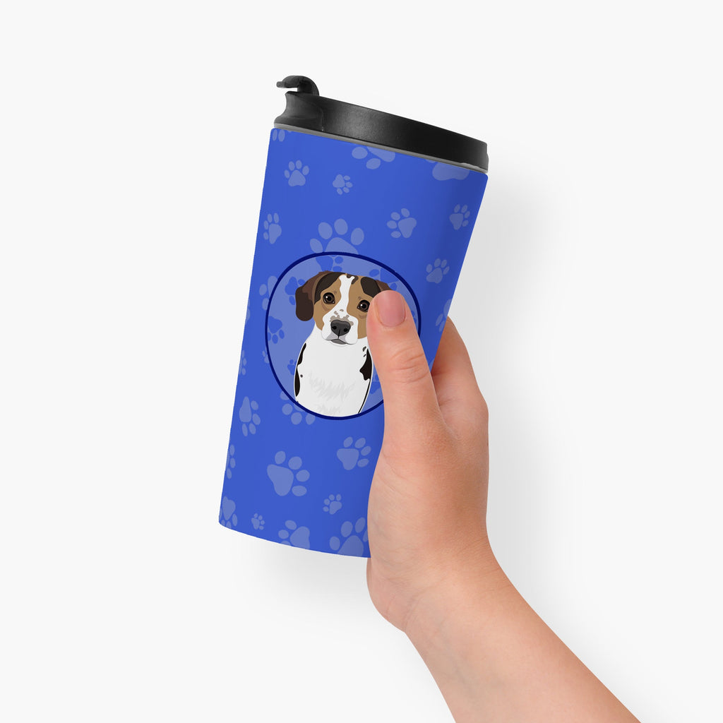 Beagle Tricolor Ticked  Stainless Steel 16 oz  Tumbler Blue Insulated Tumbler with Lid, Cute Travel Cup for Coffee, Cocktails, Gift Men, Dad, Women, Mother