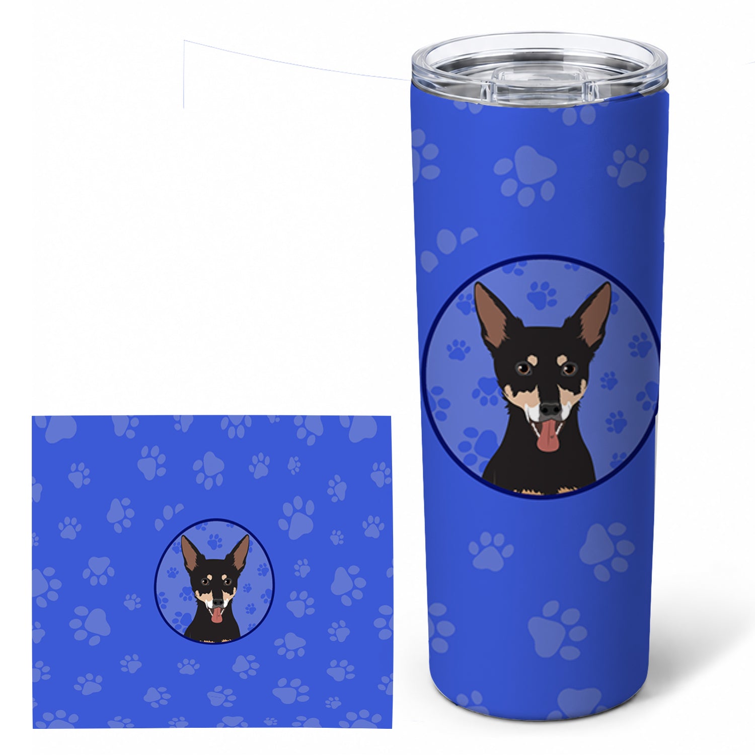 Chihuahua Tricolor #1  Stainless Steel Skinny Tumbler 20 oz Vacuum Double Walled Reusable Insulated Travel Cup