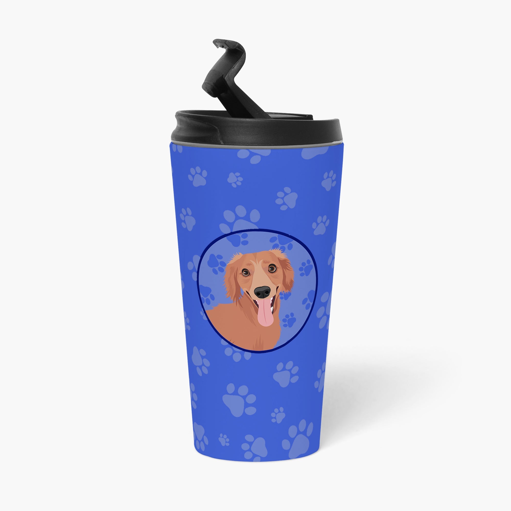 Dachshund Red #1  Stainless Steel 16 oz  Tumbler Blue Insulated Tumbler with Lid, Cute Travel Cup for Coffee, Cocktails, Gift Men, Dad, Women, Mother