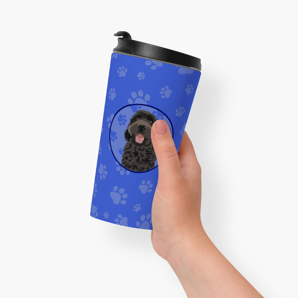 Doodle Black #1  Stainless Steel 16 oz  Tumbler Blue Insulated Tumbler with Lid, Cute Travel Cup for Coffee, Cocktails, Gift Men, Dad, Women, Mother