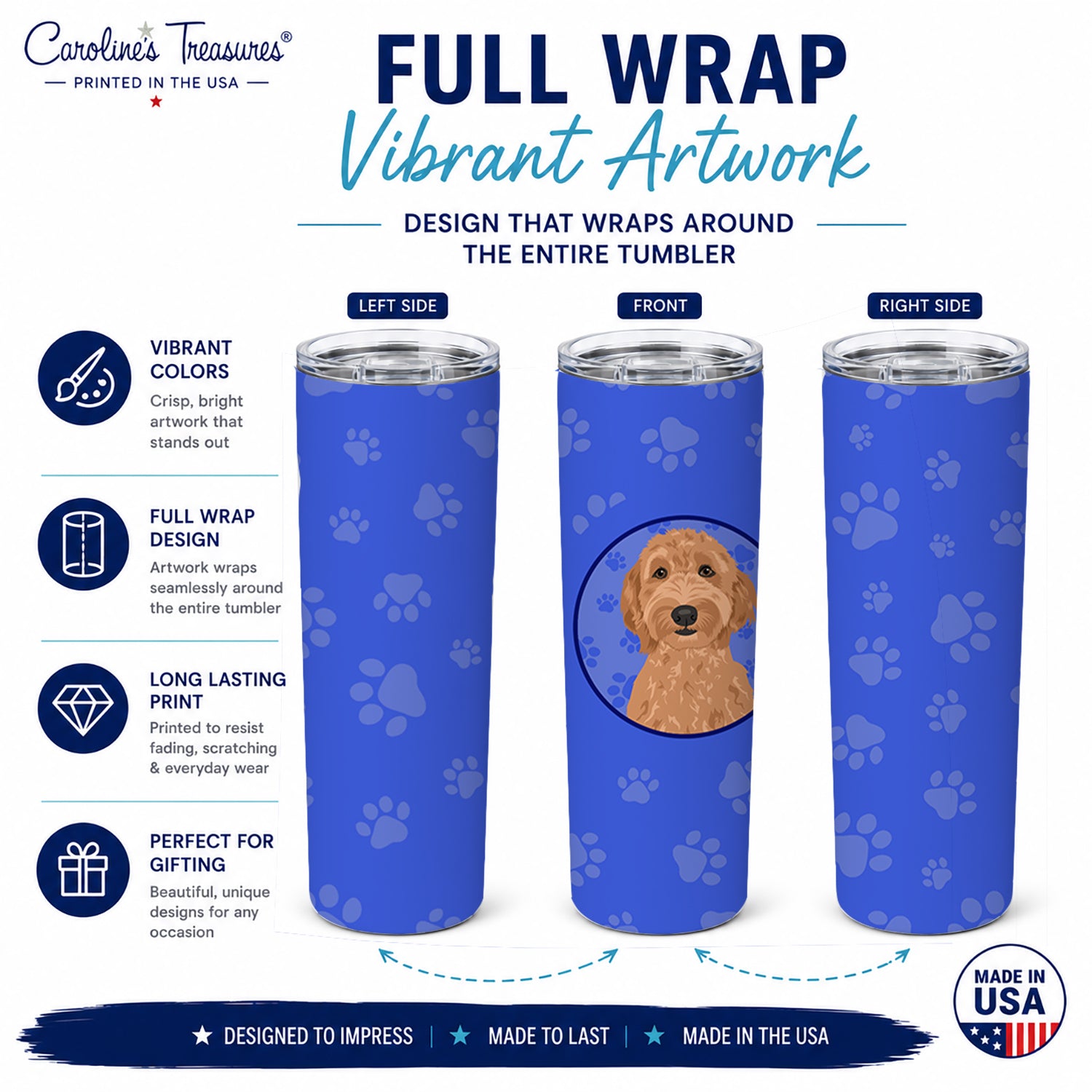 Doodle Liver #3  Stainless Steel Skinny Tumbler 20 oz Vacuum Double Walled Reusable Insulated Travel Cup