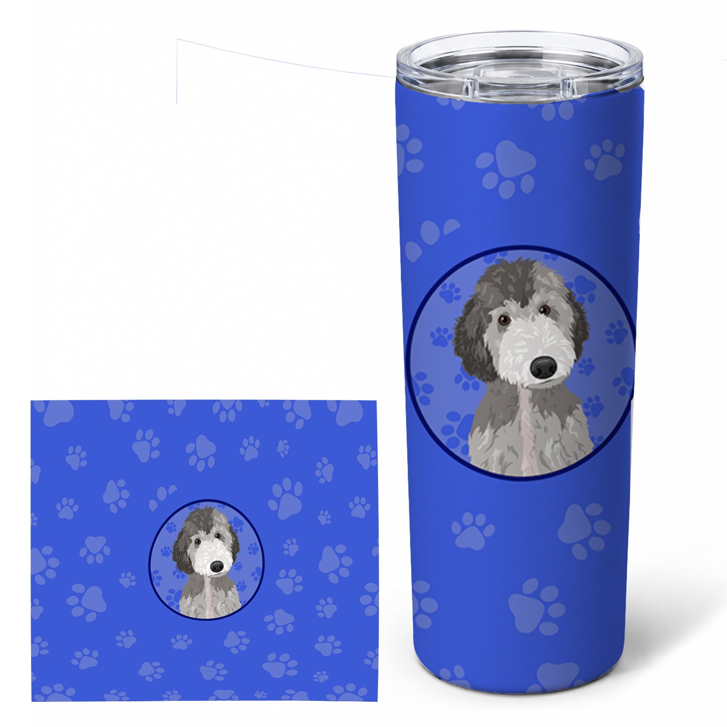 Doodle Silver #1  Stainless Steel Skinny Tumbler 20 oz Vacuum Double Walled Reusable Insulated Travel Cup
