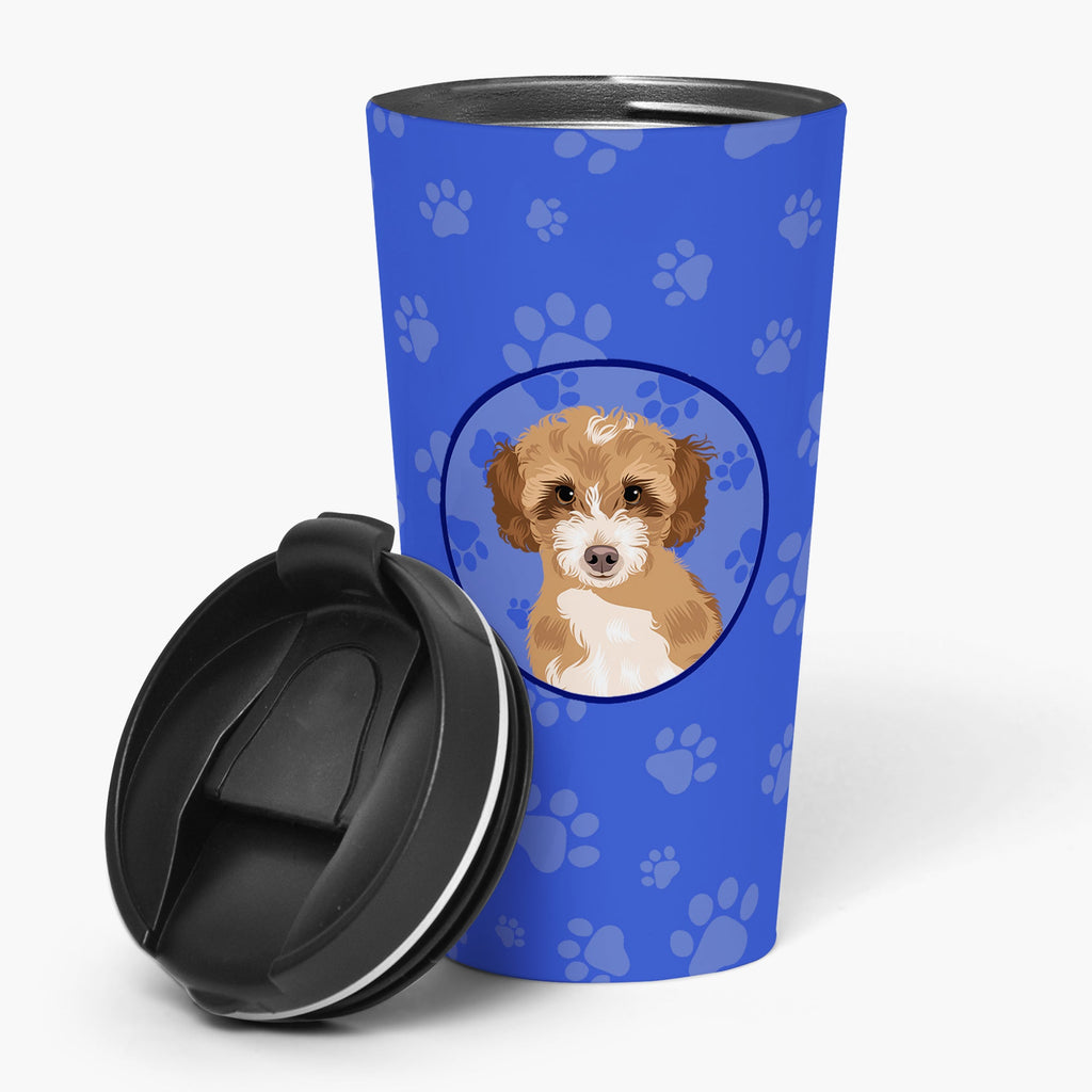 Doodle Tricolor #2  Stainless Steel 16 oz  Tumbler Blue Insulated Tumbler with Lid, Cute Travel Cup for Coffee, Cocktails, Gift Men, Dad, Women, Mother