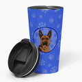 German Shepherd Black and Tan #2  Stainless Steel 16 oz  Tumbler Blue Insulated Tumbler with Lid, Cute Travel Cup for Coffee, Cocktails, Gift Men, Dad, Women, Mother