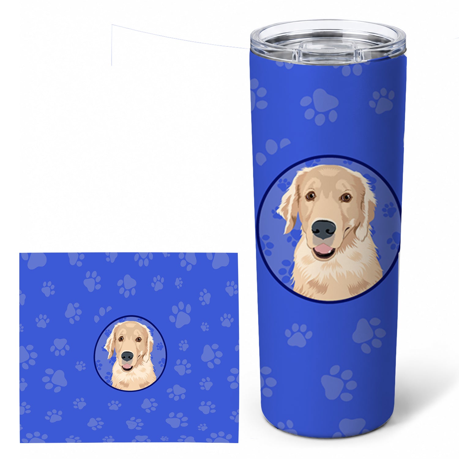 Golden Retriever Fawn #2  Stainless Steel Skinny Tumbler 20 oz Vacuum Double Walled Reusable Insulated Travel Cup