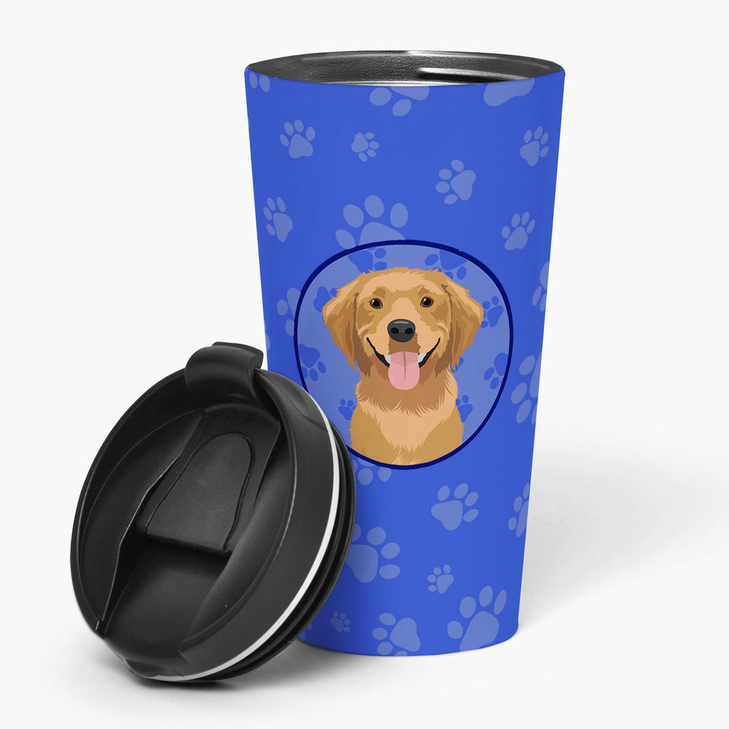 Golden Retriever Red #2  Stainless Steel 16 oz  Tumbler Blue Insulated Tumbler with Lid, Cute Travel Cup for Coffee, Cocktails, Gift Men, Dad, Women, Mother