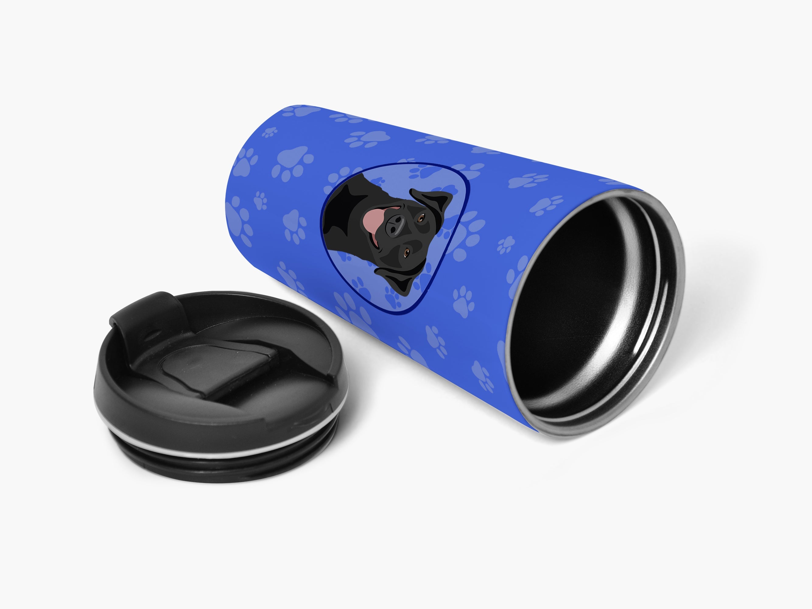 Labrador Retriever Black #1  Stainless Steel 16 oz  Tumbler Blue Insulated Tumbler with Lid, Cute Travel Cup for Coffee, Cocktails, Gift Men, Dad, Women, Mother
